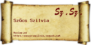 Szűcs Szilvia névjegykártya