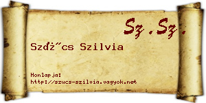 Szűcs Szilvia névjegykártya
