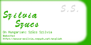 szilvia szucs business card